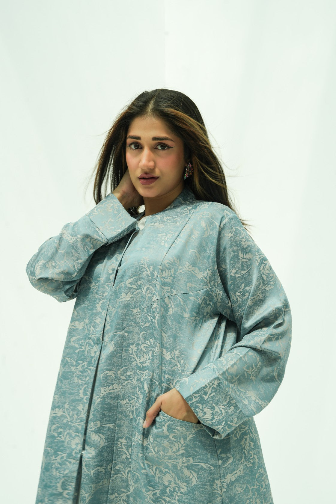 Ocean Breeze Floral Abaya