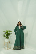 Emerald Luxe Jacquard Abaya