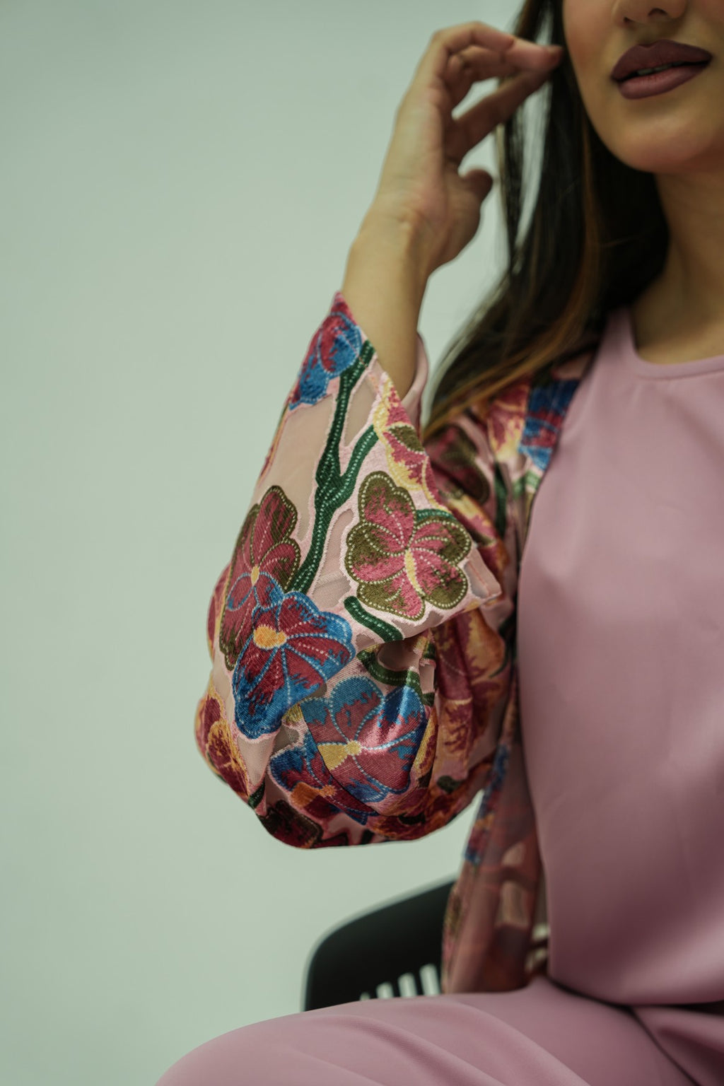 Blush Floral Bloom Abaya
