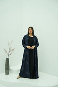 Navy Blossom Embroidered Abaya